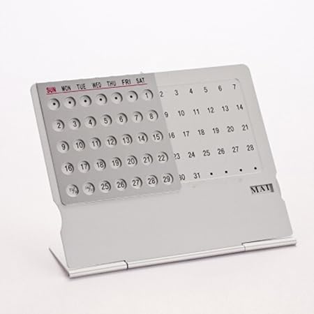 Amazon Hkun カレンダー 卓上 万年使える スライド式 ステンレス製 プレゼント カレンダー 文房具 オフィス用品