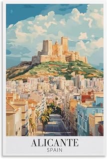 Alicante Travel Poster Canvas Wall Art Print Modern Home Room Decor 12x18inch(30x45cm)