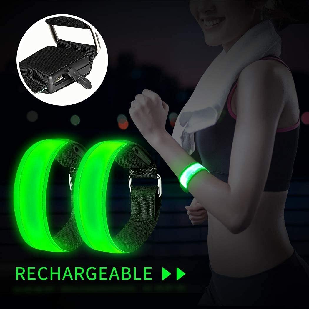 Brazalete LED, luces de correr de la brazaleta intermitente for los corredores Hombres y mujeres, LED reflectante LED Brazalete de seguridad LED Pulsera LED for correr, Ciclismo, Paseo de perros al ai