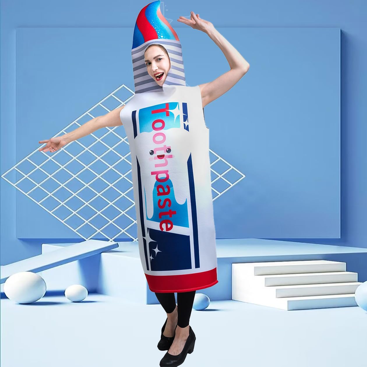 DSplay Adult Couple Toothpaste Costume Cosplay Unisex Adult Funny Costumes - Image 8