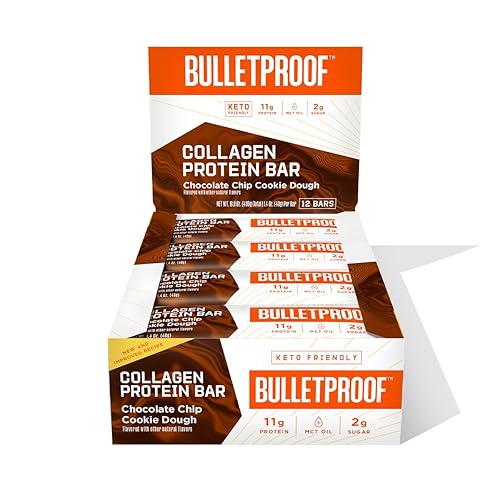 Bulletproof Barras de colágeno de proteĂnas, bocadillo perfecto para dieta Keto, para hombres y mujeres Bulletproof Barras de colágeno de proteĂnas, bocadillo perfecto para dieta Keto, para hombres y mujeres
