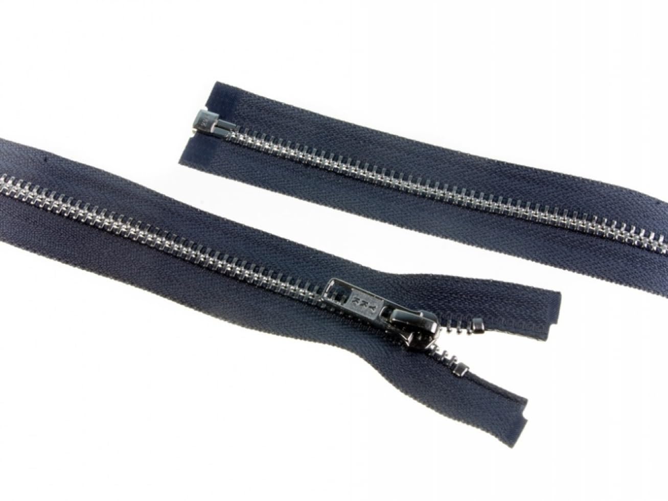 YKK Reißverschluss Metall, Silber – 60 Cm, Navy Blau, Offenes Ende – Heavy Duty Für Nähen & Crafting