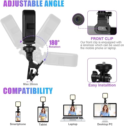 Miniatura 3 de WLR1 Luz de video RGB, luz de cámara, iluminación de fotografía portátil a todo color de 360, luz de video LED CRI 95+ 3000K-7000K, luz de selfie