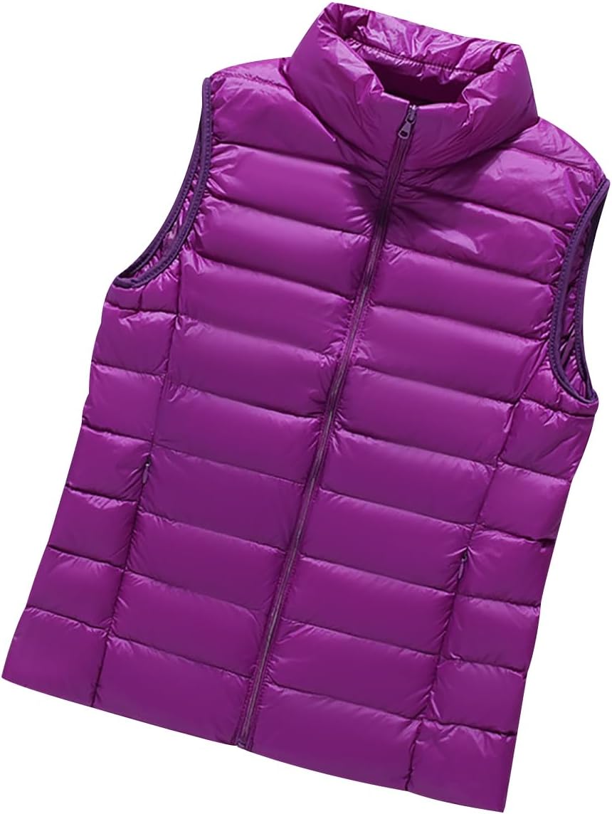 Heeyspike Gilet Léger En Duvet Femme - Doudoune Sans Manches Pliable Ultra Légère - Manteau Matelassé