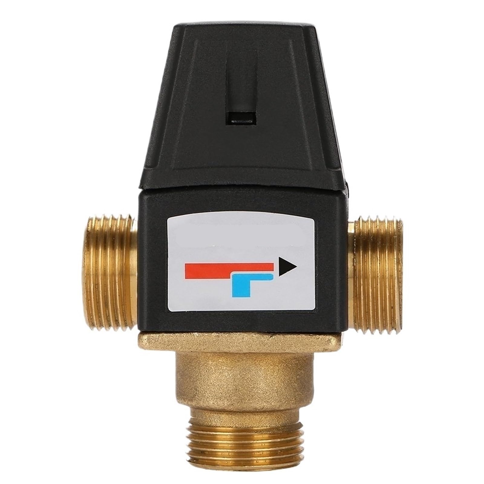 Lovssu Men's Dn20 Triple Ball Valve 3 Way Thermostatic Mixing Valve Thread Brass For Small Floor Heating Circulation