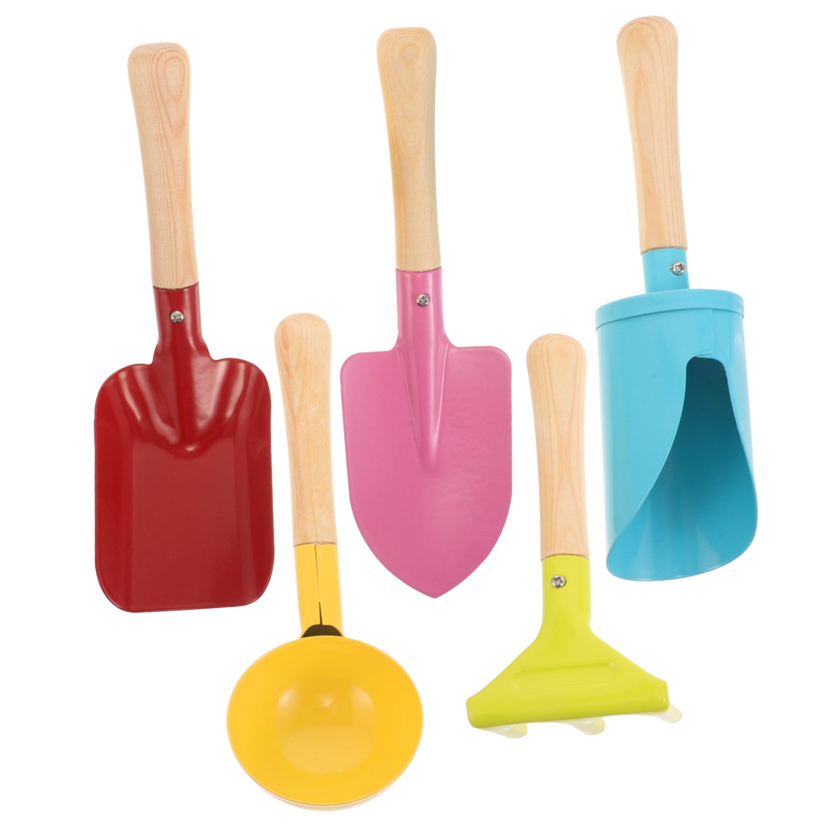 Toddmomy Set di Attrezzi da Giardino per Ragazzo Ragazza, Paletta, Vanga, Rastrello, Strumenti da Giardinaggio Leggeri in Legno di Gomma e Ferro per Giocattoli Esterni