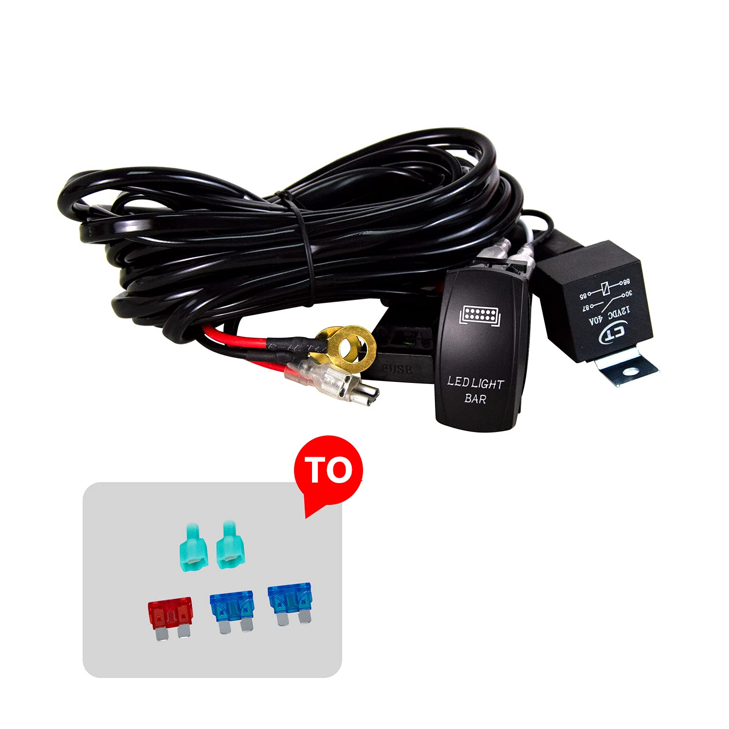 SKYWORLD Listwa świetlna LED, 20", 180 W, LED, wiązka światła przeciwmgielne z wiązką przewodów, 18000 lm, offroadowe światła przeciwmgielne LED, dodatkowe światła do jazdy, świateł przeciwmgielnych