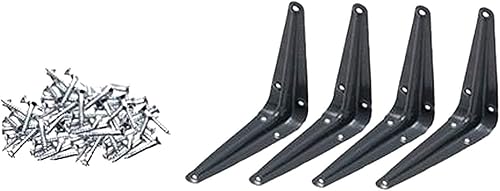 Soporte de estantería de metal - Soportes angulares - Soportes en L para estantes - Soportes decorativos de esquina - Soporte de estante resistente