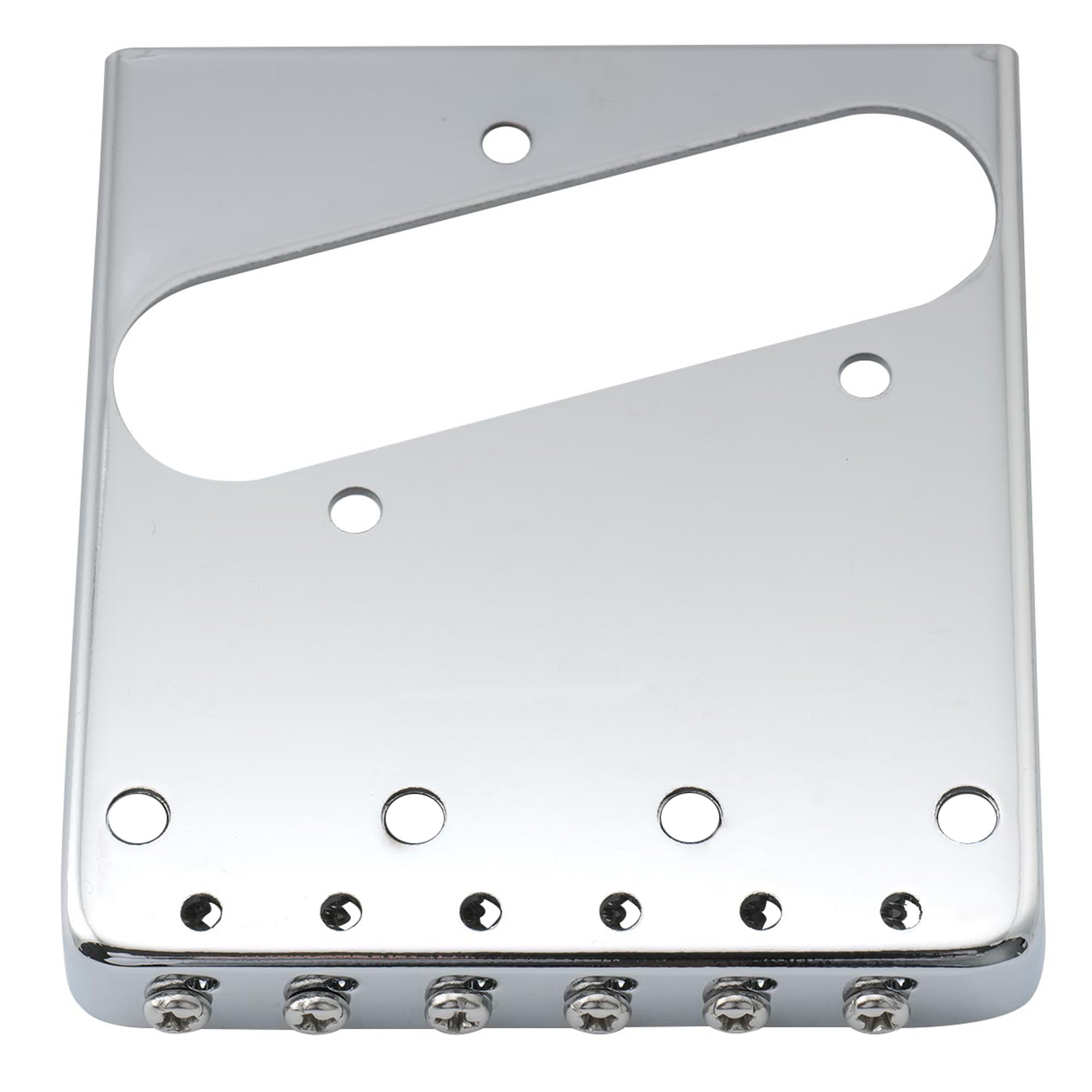 Musiclily Pro 54mm Vintage Puente Telecaster 6 Selletas Barril de Latón para Squier y Guitarra Eléctrica estilo Tele Importación, Cromado | Para guitarra eléctrica Squier e importación Tele Style