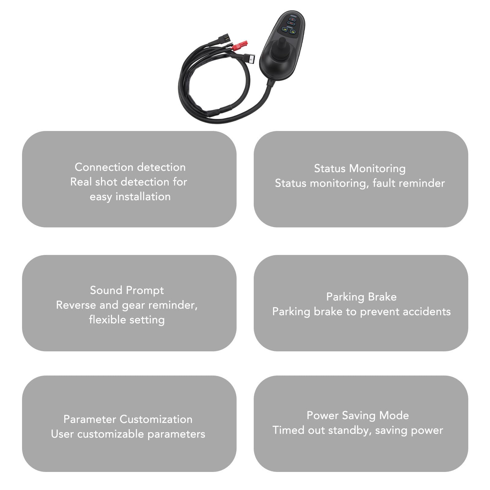 Cosiki Controlador de Silla de Ruedas con Cepillo Eléctrico con Conector de Freno para Movilidad DC24V - Fuerte Compatibilidad, Control Estable, Estacionamiento en Pendiente, para Sillas de Ruedas