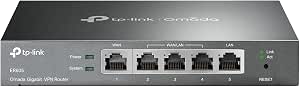 TP-Link Multi-WAN Wired VPN Router (TL-R605) - Up to 4 Gigabit WAN Ports, Load Balancing, SPI Firewall, Omada SDN, Lightning Protection, Renewed