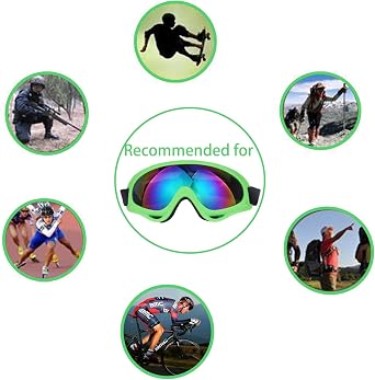 Ski Goggles Motorcycle Goggles, Over Glasses Ski Snowboard Goggles for Men, Women & Youth 100% UV Protection Foam Anti-Scratch Dustproof