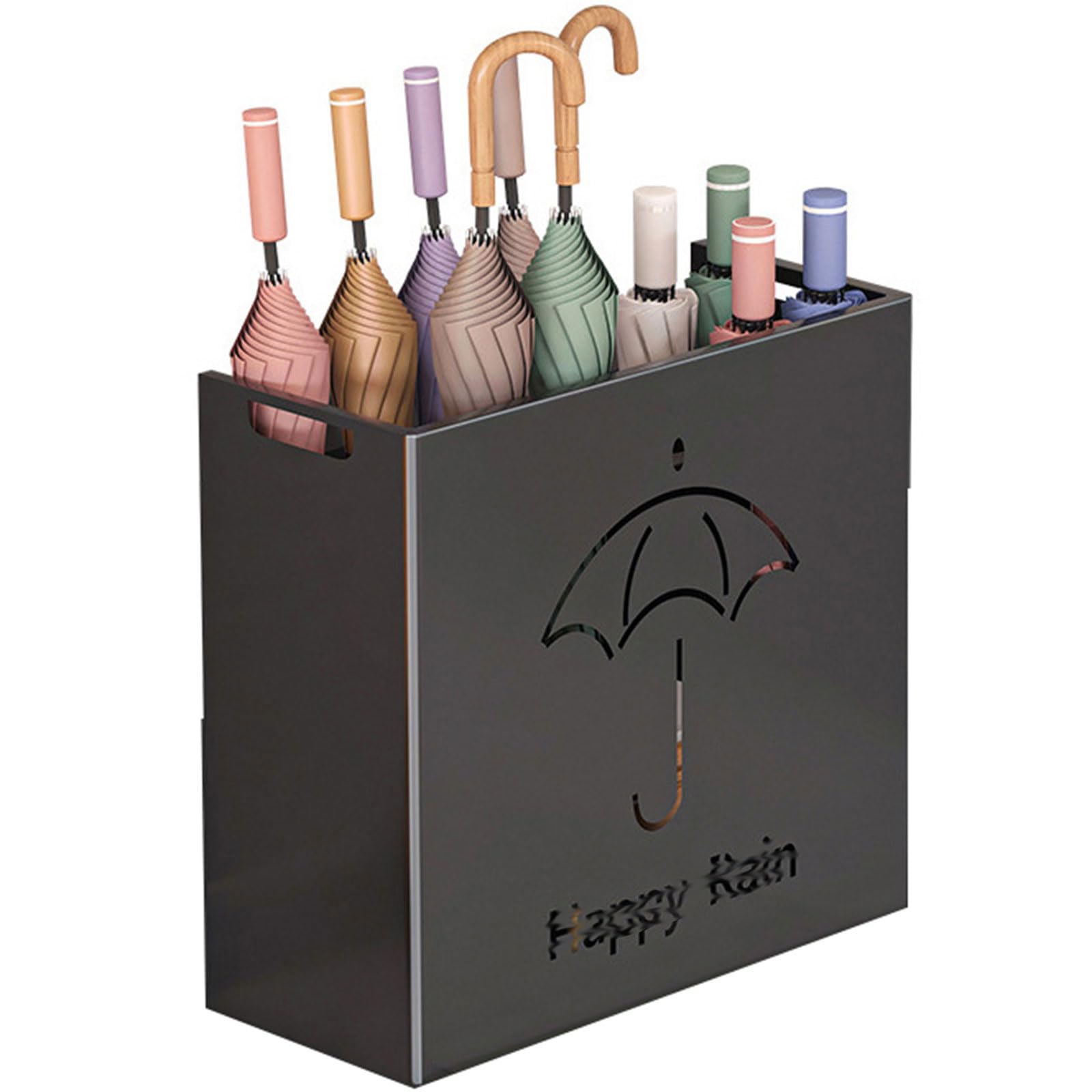 Porte-parapluies d'entrée compact pour 12 parapluies avec bac d'égouttage amovible