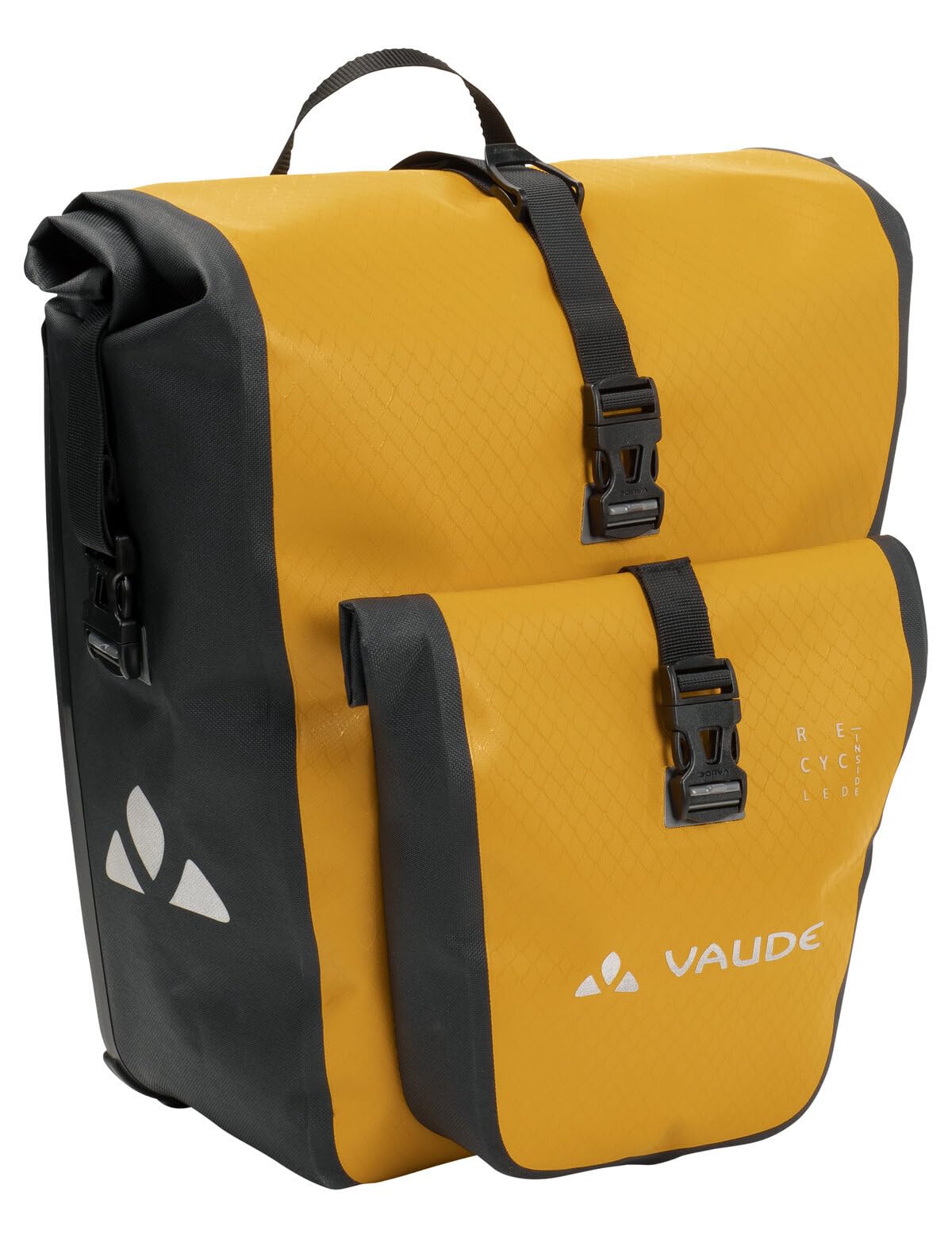 vaude fahrradtasche gelb für Gepäckträger Aqua Back Plus Single (Rec), 1 x 24 L in gelb, Hinterradtasche wasserdicht, Fahrrad Gepäckträgertasche hinten, einfache Befestigung – Made in Germany Sport & Freizeit Safety Gear - Helmets Winora Santiago Trekking Velo Colour:Glacier