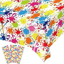 gisgfim 3 Pcs Art Party Decorations Art Paint Tablecloths Decoration Supplies Plastic Painting Splatter Party Table Cover Artist Birthday Parties Decor for Kids 105 x 54 inch