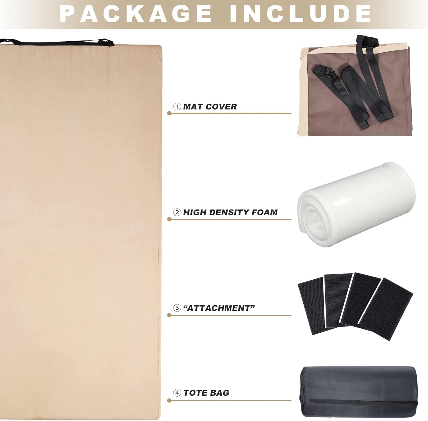 ZonLi Foam Camping Mattress, Portable Roll Up Travel Sleeping Pad, Lightweight Foldable Sleeping Mat for Floor, Tent, Car with Removable Waterproof Cover, 2.45'' Mattress with Storage Bag, Single : Sports & Outdoors