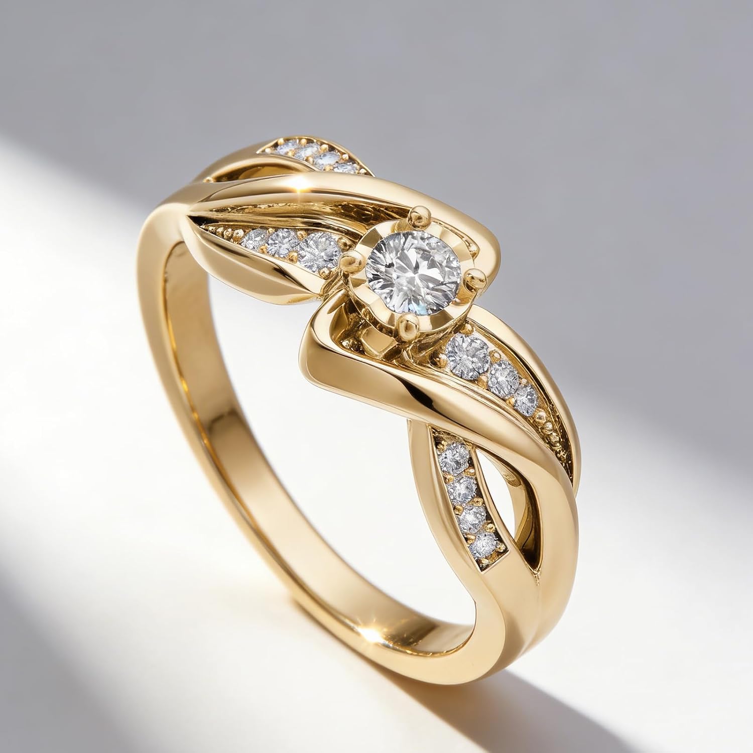 925 Sterling Silver Eternity Band Rings for Her,Cubic Zirconia Gold/Silver Plated Promise Engagement Wedding Ring Jewelry Gifts for Women Bride Teen,Minimalist Twist Trendy Dainty Ladies Rings Size:6-10