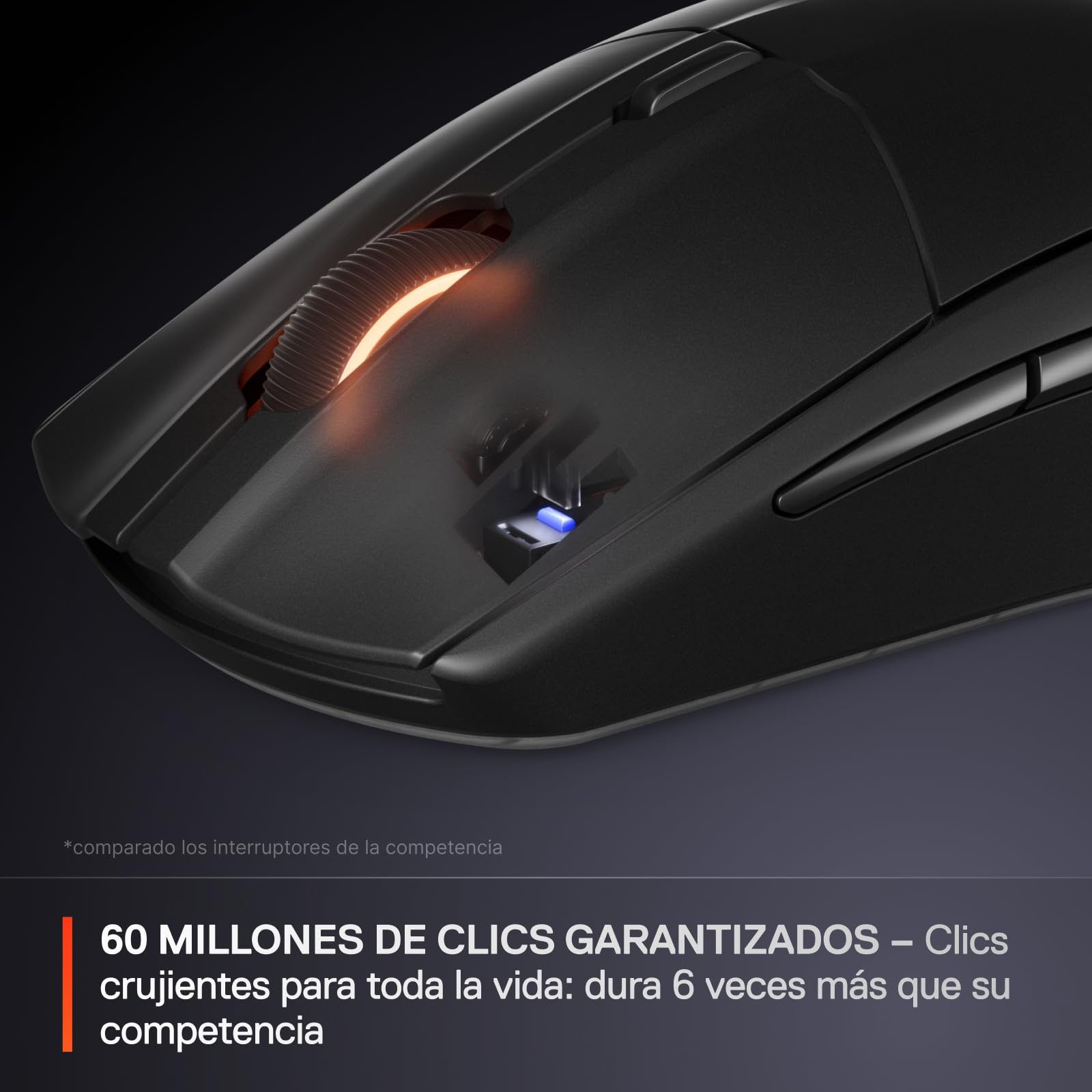 SteelSeries Rival 3 Wireless Gen 2 - Raton Gaming - 2,4GHz y Bluetooth - Sensor óptico TrueMove Air de 18000 dpi - Durabilidad de 60 M de clics - Ligero - Deslizadores 100% PTFE - Negro