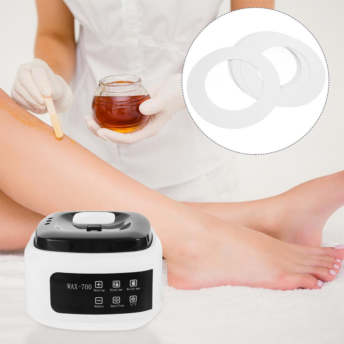 MERRYHAPY 10pcs Wax Heater Paper Mats Durable Wax Machine Supplies for Hair Removal Prevent Spills Keep with Various Waxing Heaters Easy to Replace