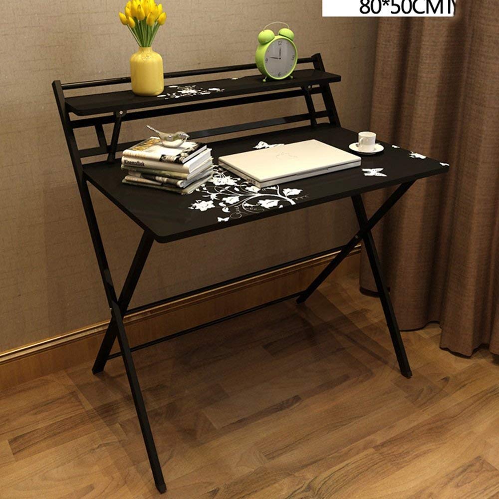 WYZXR Folding Table Adjustable Free to Install Simple Home Desktop Computer Desk Notebook Desk Simple Desk Desk Desk (5 Colors Optional) (80 50cm) Can be rotated (Color : D)