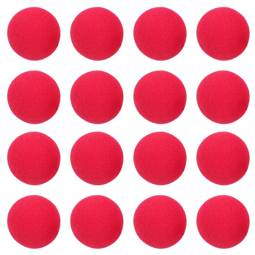 Didiseaon 25pcs Party Clown Rudolph Nose Circus Clown Nose Clown Costume Nose Cosplay Nose Snowman Nose Prop Foam Balls Clown Cosplay Sponge Clown Prop Apparel Red Make up