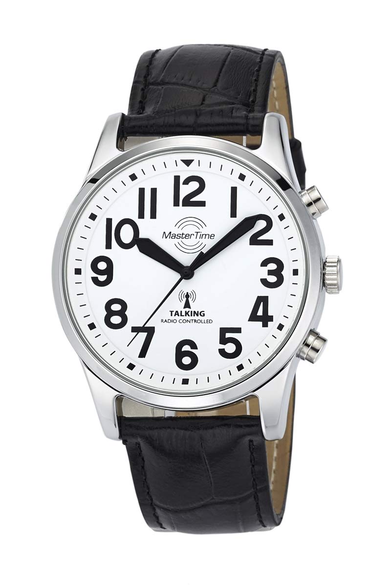 Master Time Funk Quarz Sprechende Herren Uhr Analog mit Leder Armband MTGA-10690-60L