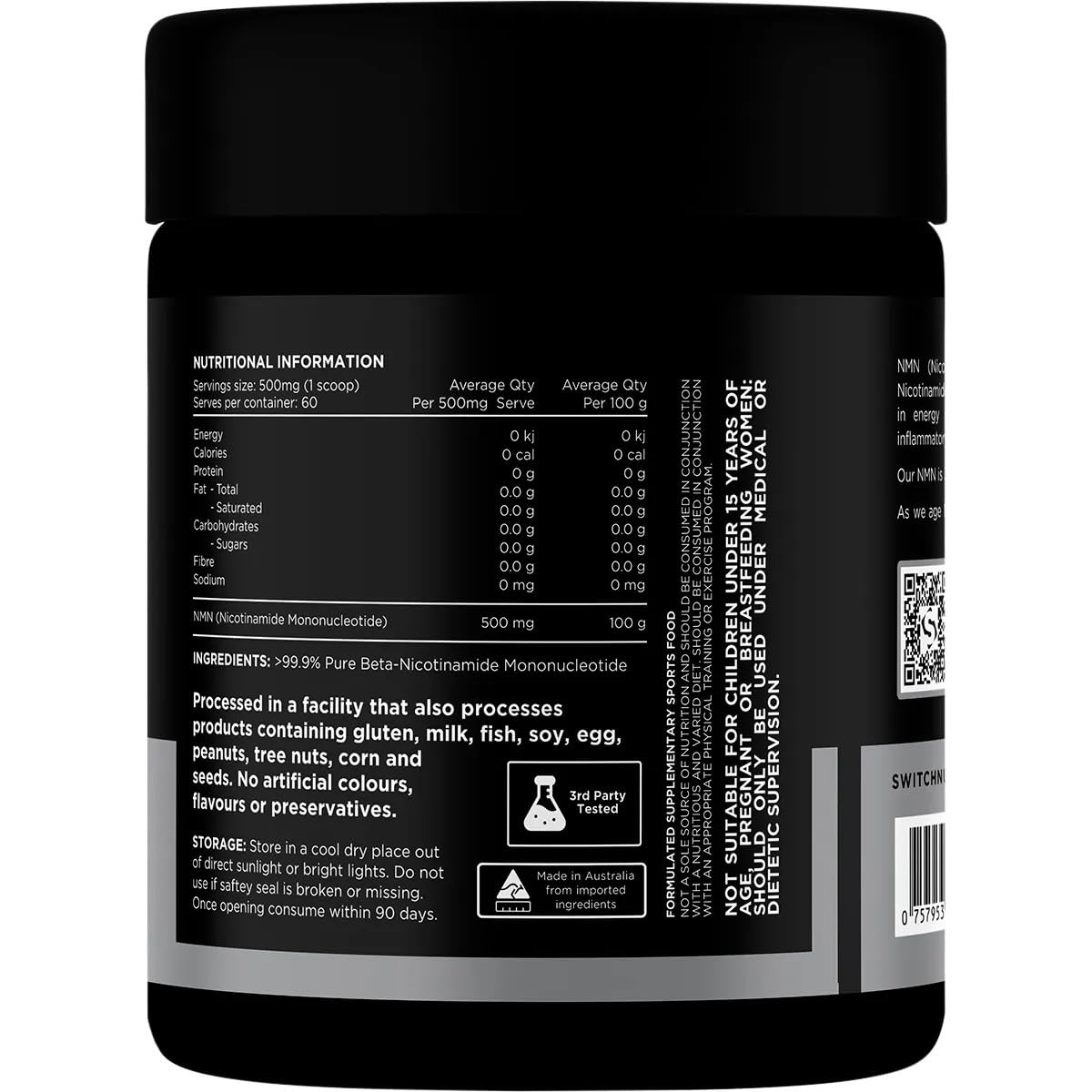 Switch Nutrition NMN Pure Nicotinamide Mononucleotide Powder 30g 