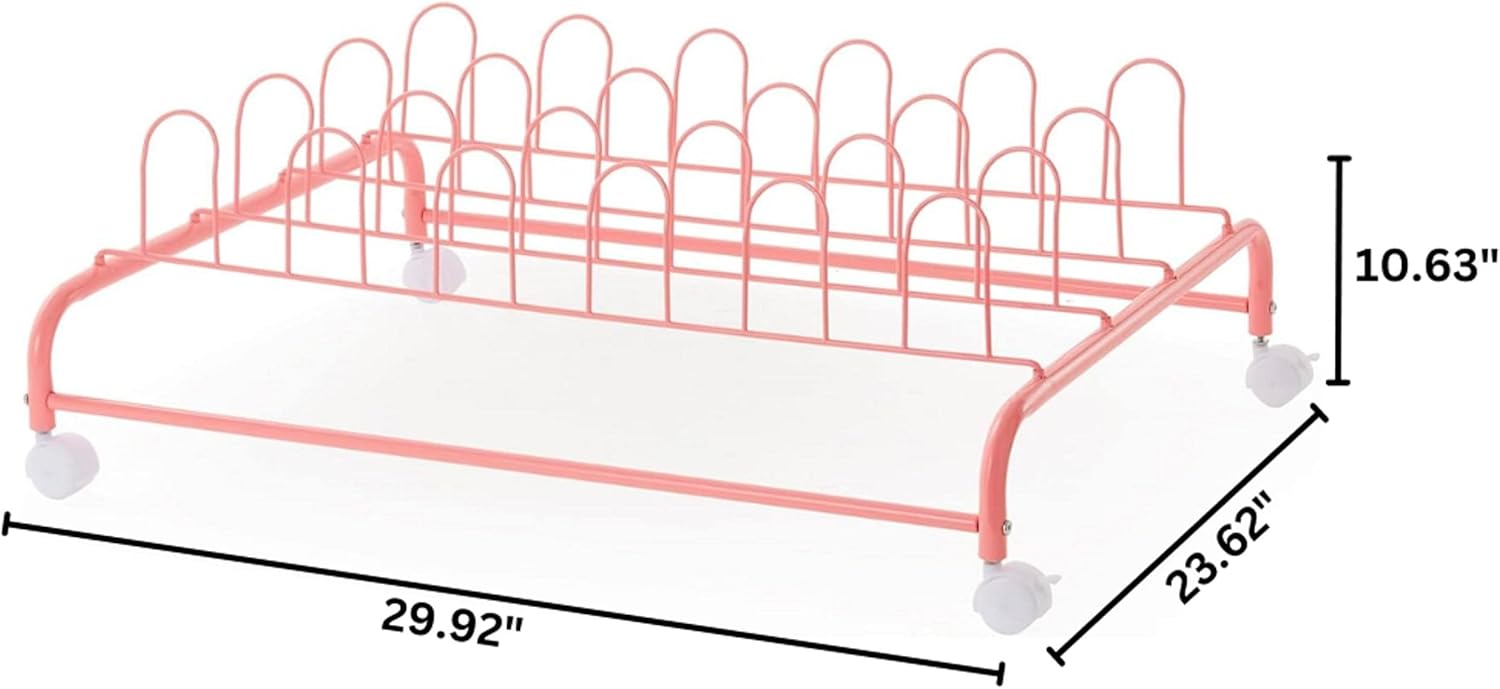 DormCo Suprima Underbed Shoe Holder with Wheels - White