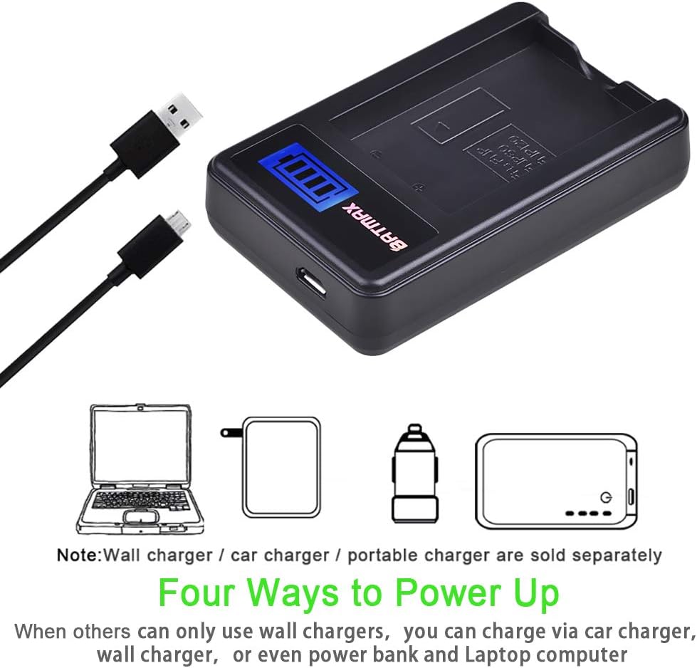 Batmax 2x 2400mAh KLIC-5001 Li-ion Battery + LCD USB Charger for Kodak Easyshare P712 P850 P880 Z730 Z760 Z7590 DX6490 DX7440 DX7590 DX7630 Zoom and Sanyo DB-L50 DMX-WH1 HD1010 FH11 HD2000 VPC-WH1 HD2