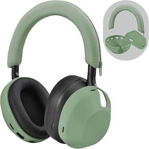 Funda de silicona para Sony WH-1000XM5, Sony xm5 Wireless Headphones Funda protectora, color verde cactus
