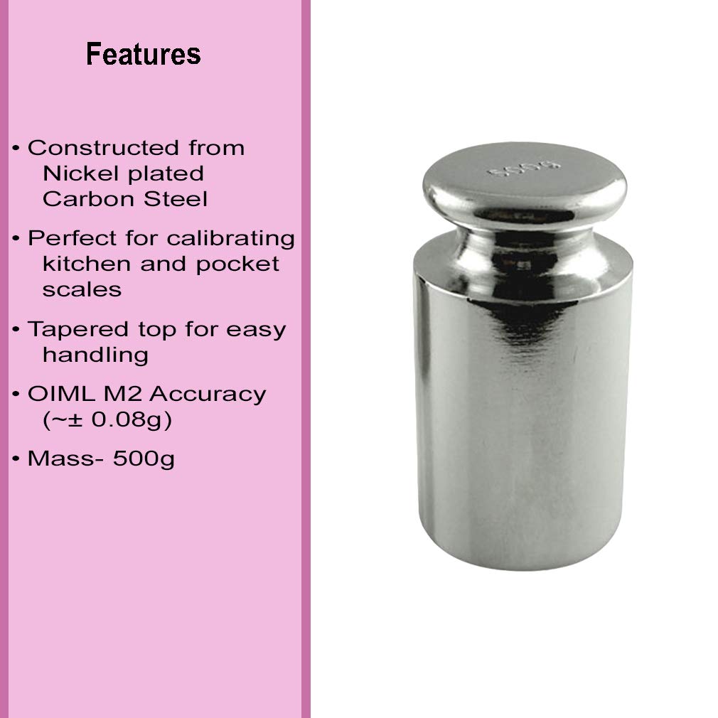 American Weigh Scales Calibration Weight for AWS Digital Scale, Carbon Steel, Chrome Finish, 500G (500WGT): Industrial & Scientific