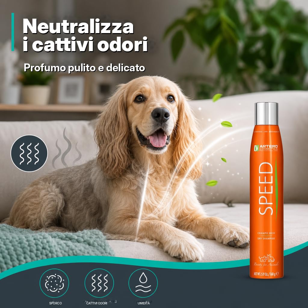 Artero Speed. Shampoo ​​Secco e volumizzante per cani e gatti,