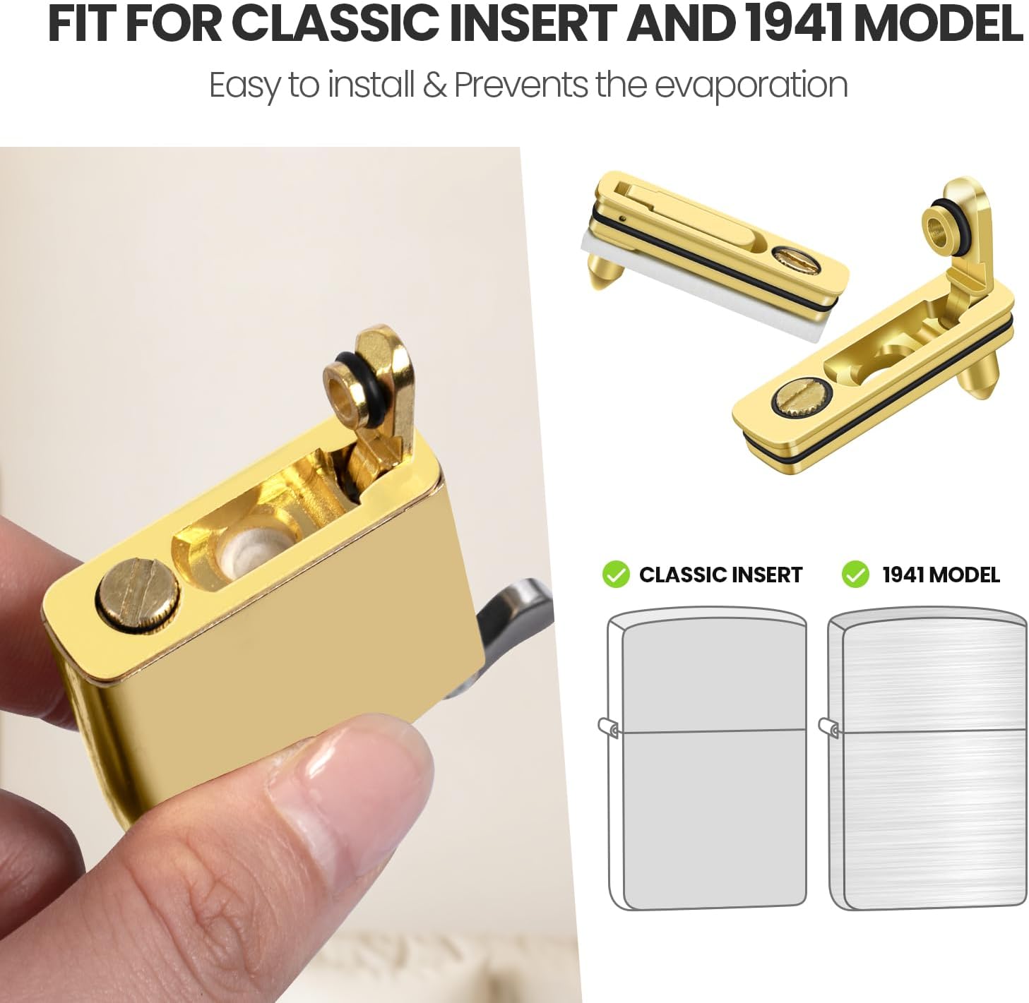 YUSUD Lighter Gasket Seal Compatible with Zippo, Metal Repair Kit with Cotton Felt Pad and Flint Slot, Lighter Fluid Anti-Evaporation Accessories for Lighter Insert, Replacement Parts