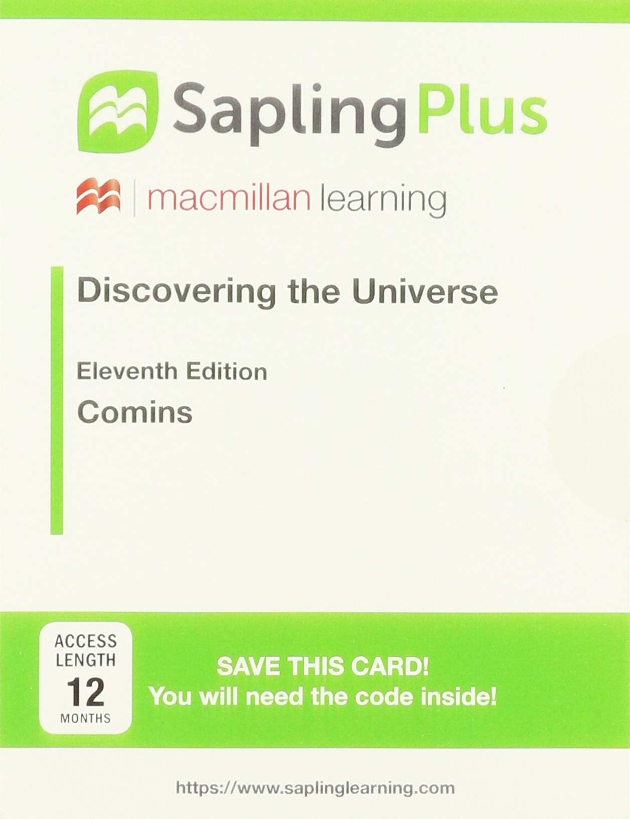 SaplingPlus for Discovering the Universe 11e (Twelve-Months Access) & iClicker Reef Polling (Twelve-Months Access)