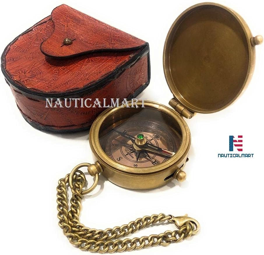 NauticalMart Brass Compass Thoreau's Quote Go Confidently in The Direction of Your Dreams Vintage Gifts