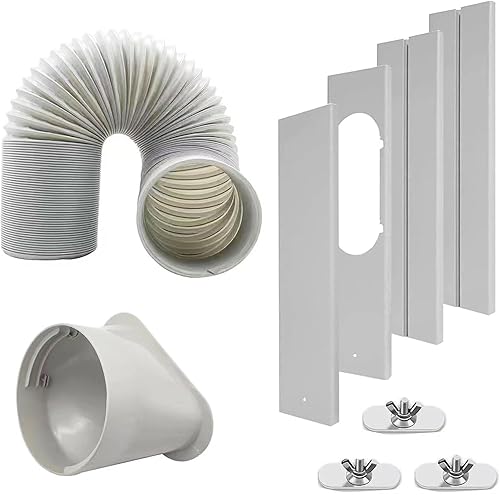 Kit de ventilación de aire acondicionado portátil, manguera de escape de 5.9 pulgadas de diámetro y 59 pulgadas de longitud, panel de sellado de CA