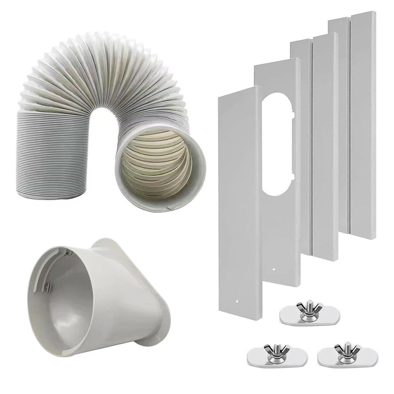 Kit de ventilación de aire acondicionado portátil para ventanas, manguera de escape de 5.9 pulgadas de diámetro, 59 pulgadas de longitud, panel de sellado de CA portátil universal para ventana