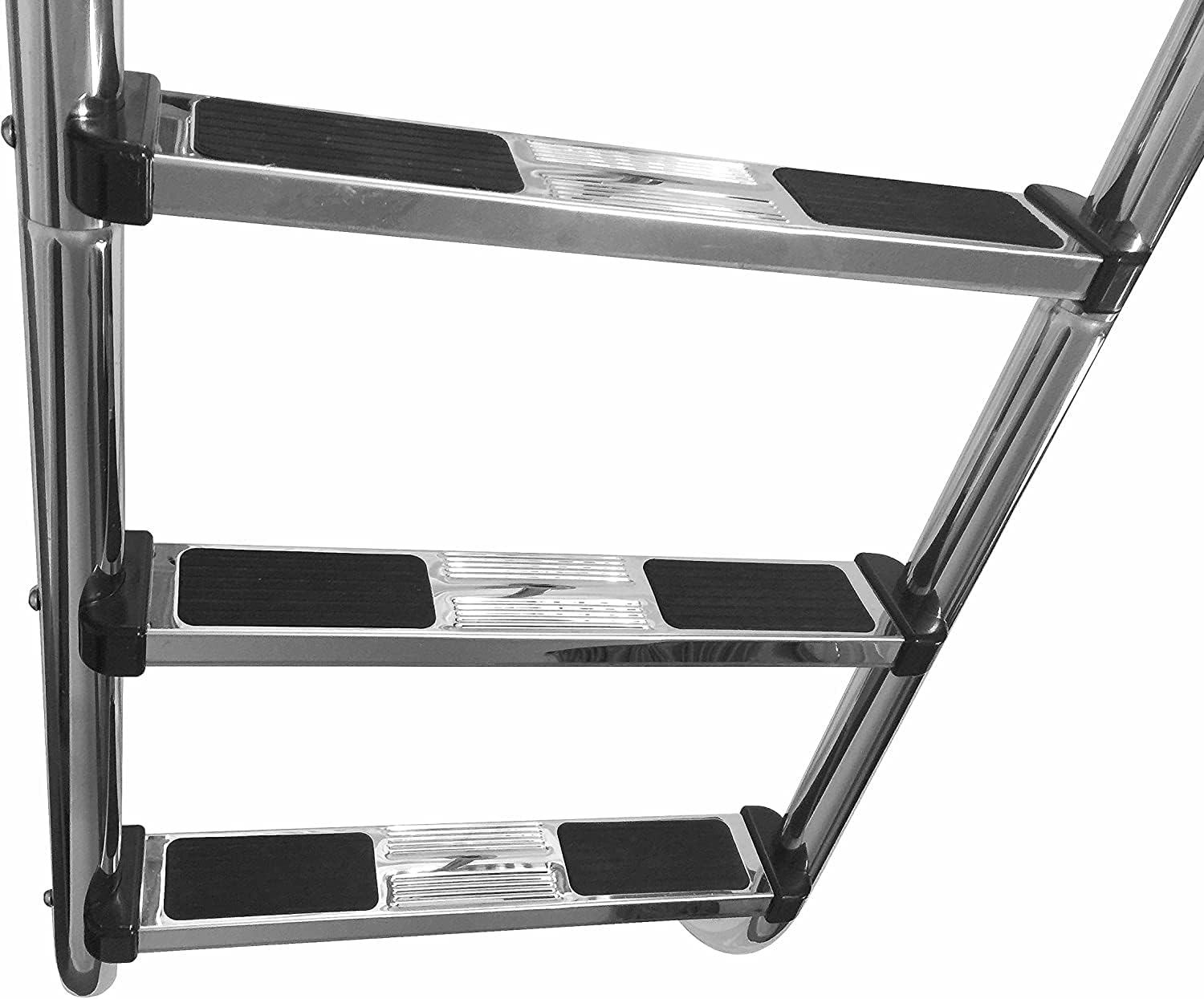 FibroPool Swimming Pool Ladder - 3 Step In-Ground Stainless Steel Frame for Indoor and Outdoor Use - Heavy Duty Non Slip Steps, Easy Assembly