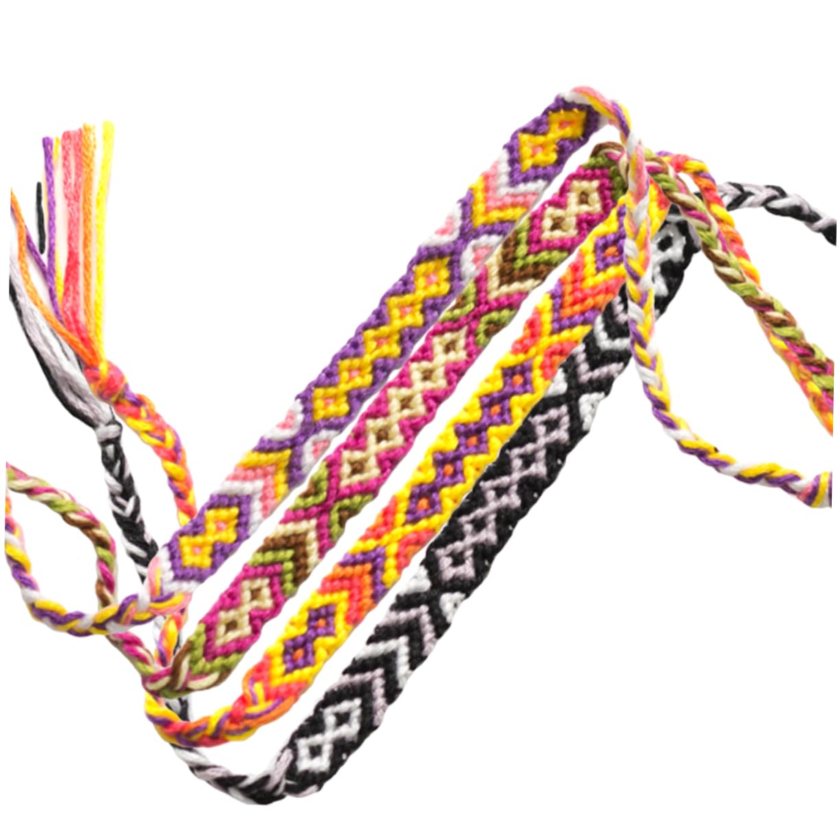 CALLARON 24 Piezas Pulsera Tejida Colorida Pulseras Tejidas Pulseras Trenzadas Hechas A Mano Pulsera Tejida Étnica Pulseras De Hilo Joyería Manual