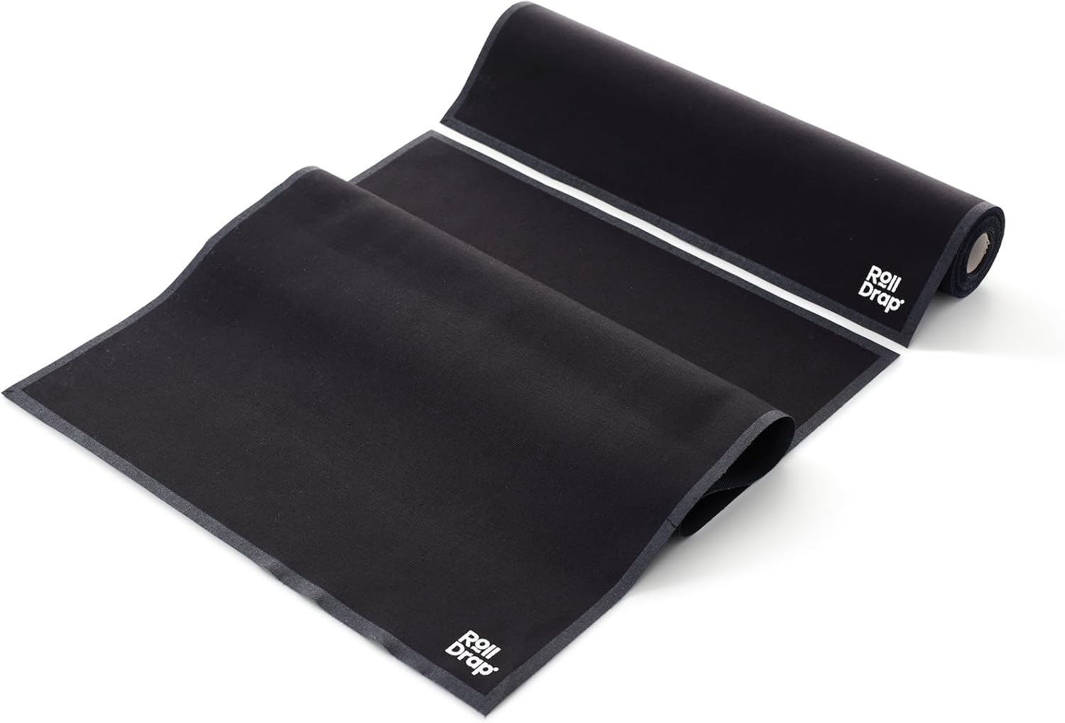 Kitchen Towel, 40×64 cm (15.7×25.2 in), White with Blue Border, Professional Cotton Cloth for Lint-Free Drying and Polishing (Black) 10 Towels per roll