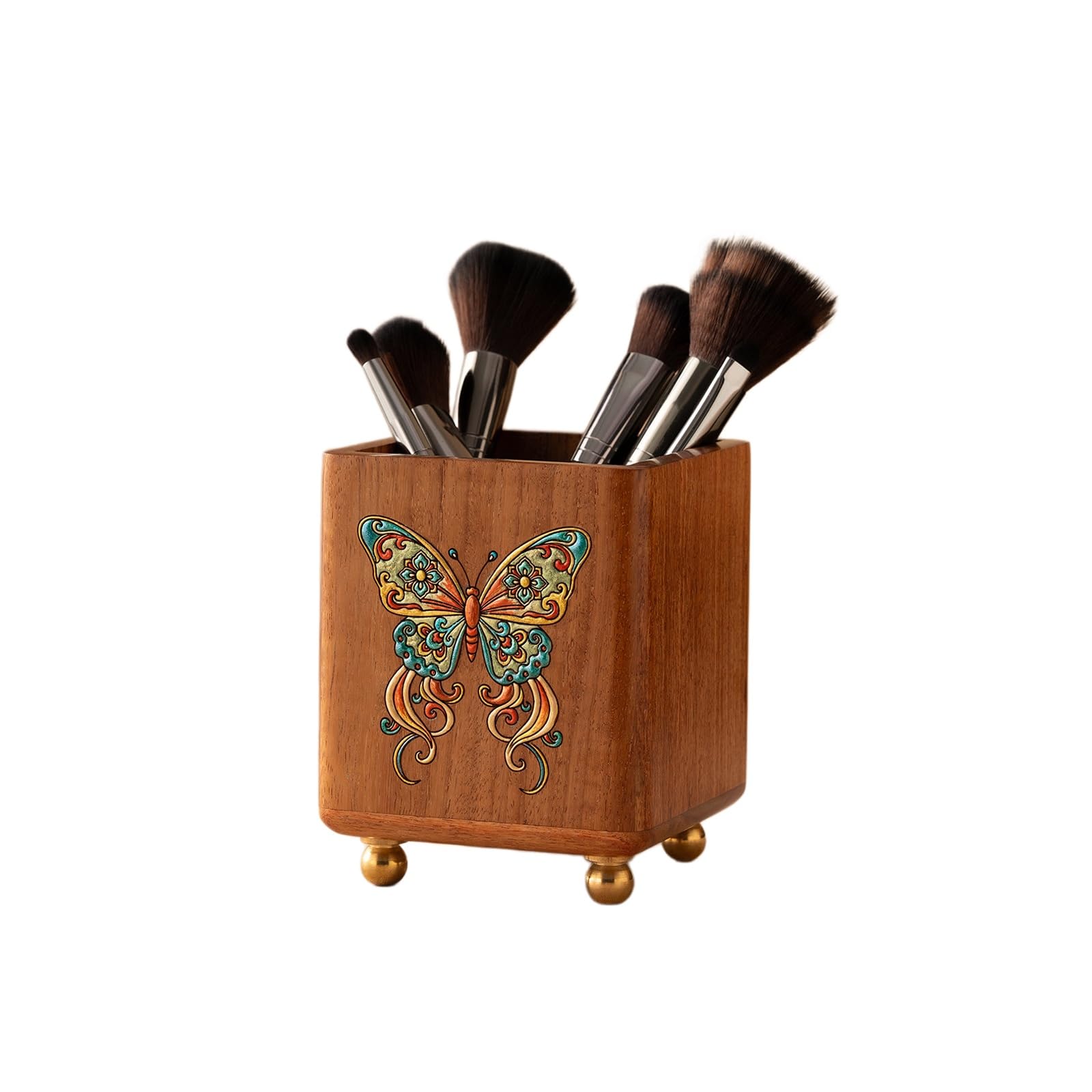 Organizer na pędzle do makijażu, uchwyty na szczoteczki do zębów, pojemnik na ołówki na biurko, wielofunkcyjny kubek na pędzle do makijażu w stylu vintage