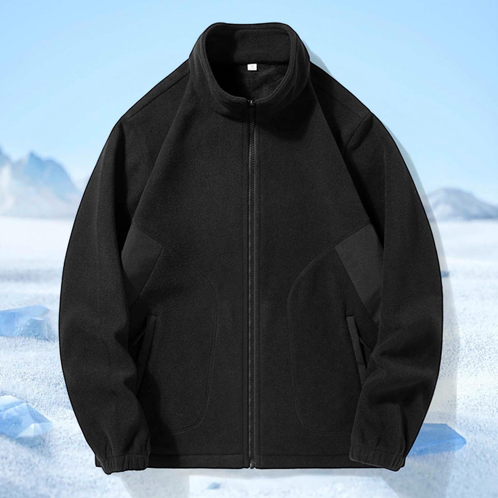 Cazadora Hombre Invierno - Chaqueta Polar de Exterior para Hombre y Mujer, con Cuello Alto, para Clima frío, Informal, con Cremallera