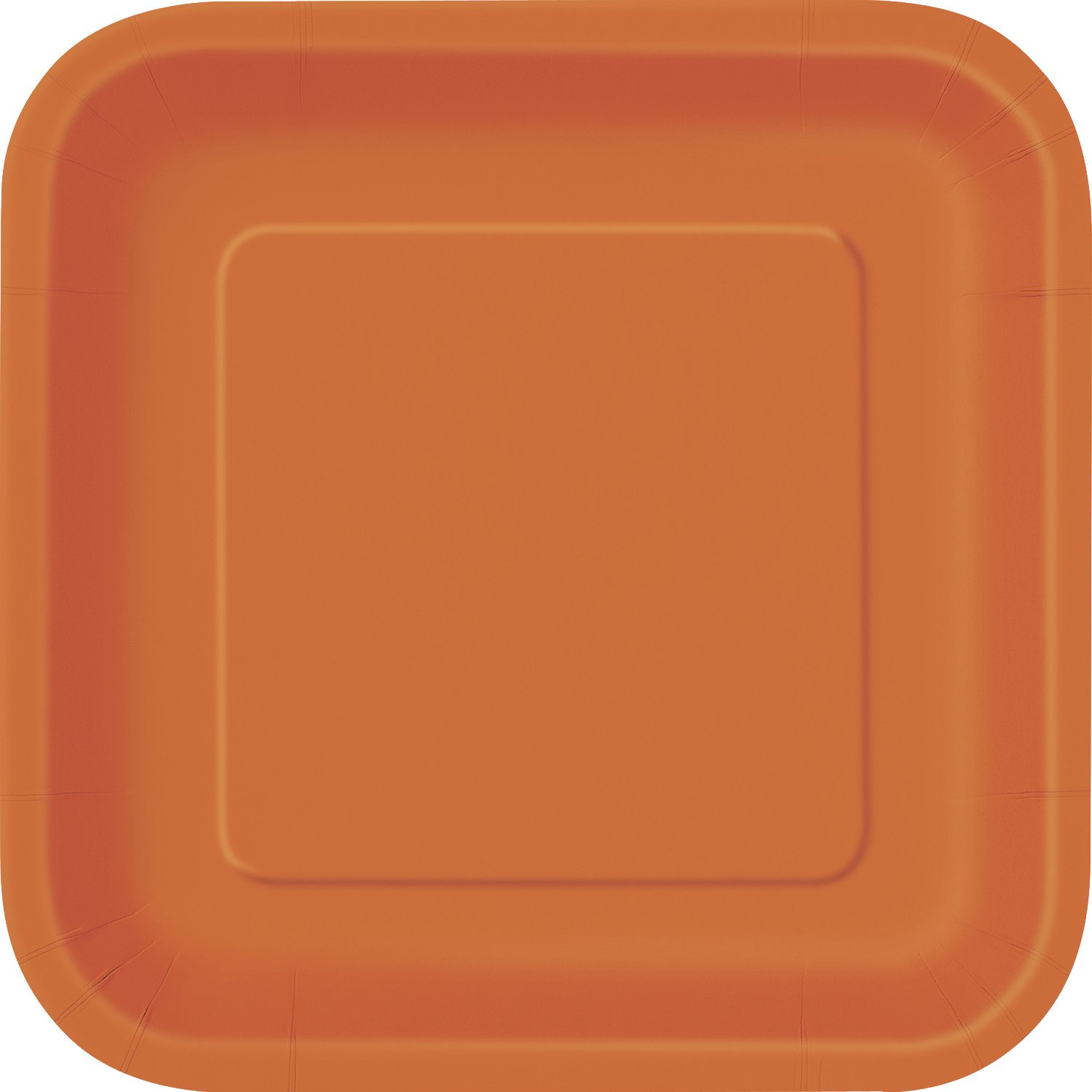 Pumpkin Orange Square Disposable Paper Dessert Plates - 7'', 16 Pieces - Perfect for Parties, Weddings, Holidays & Events