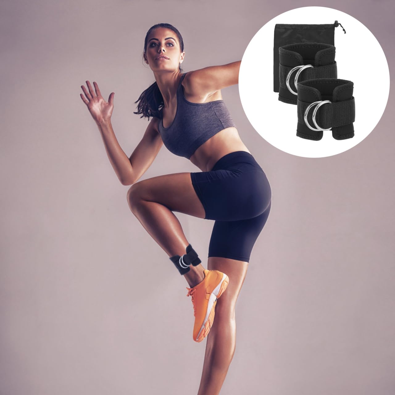 VORCOOL 2 stücke Fußschlaufen Fußriemen D-Ring Fußmanschetten für Gym Workouts Kabel Maschinen Bein Übungen mit Tragetasche für Männer und Fraue