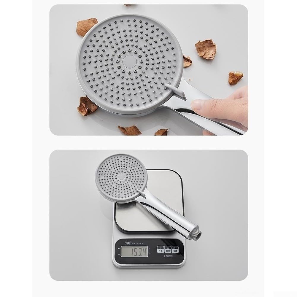 para ducha de Mano Grande con Boquillas Silicona para ducha(silver)