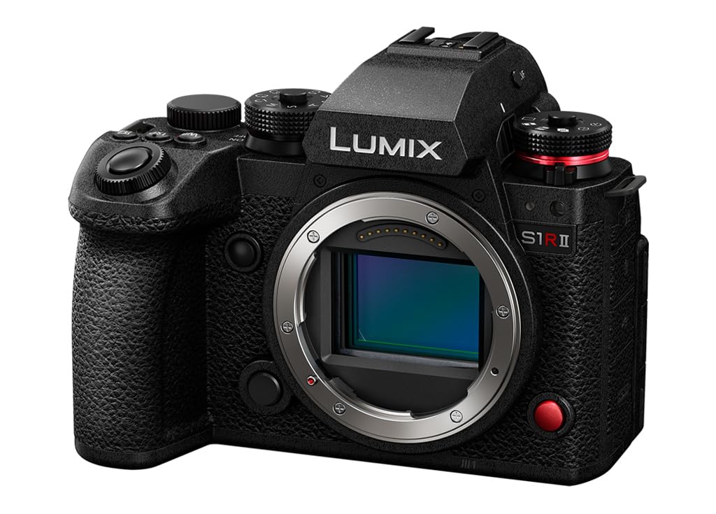 Panasonic LUMIX S1RII Vollformat-Systemkamera, 44,3MP Sensor, 8K Video, ProRes RAW, Phasen-Hybrid-AF, Dual is, 32-Bit Float Audio, 177MP Hochauflösungsmodus, OLED Sucher – Nur Gehäuse