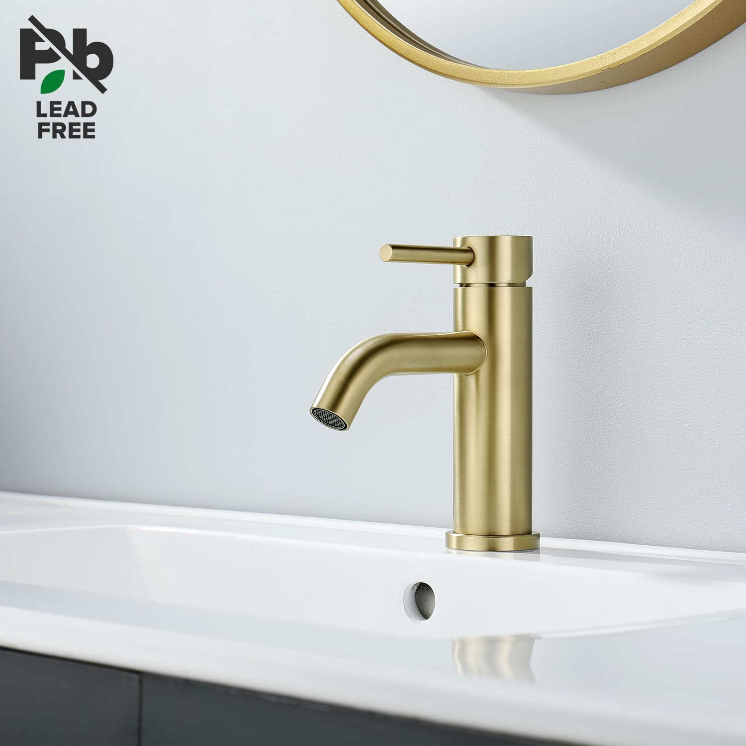 Lead-free symbol on faucet