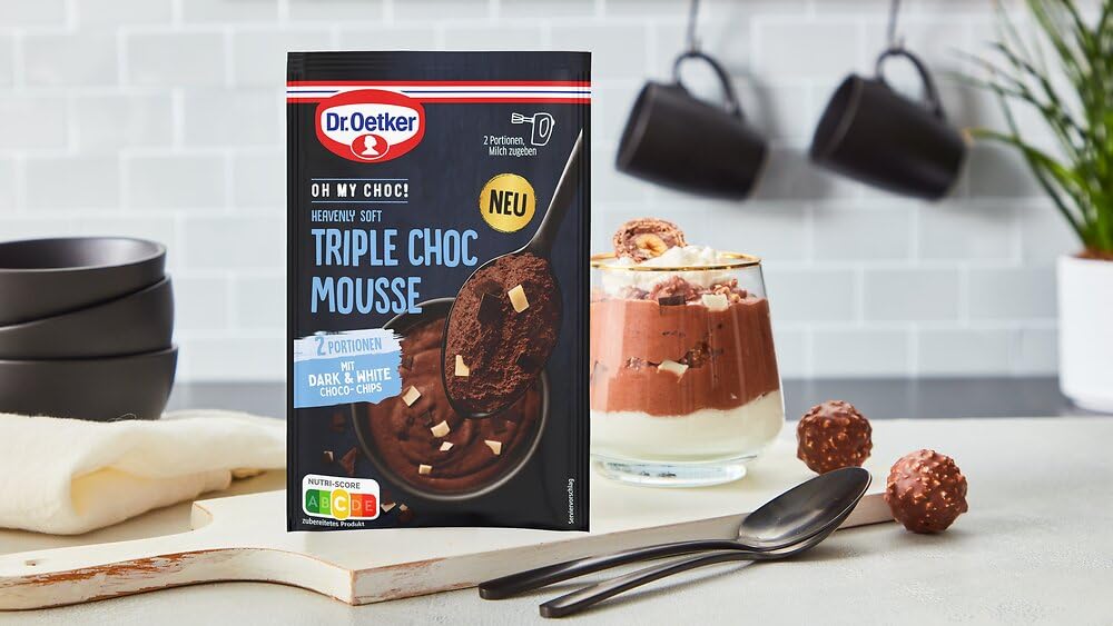 Dr. Oetker OH MY CHOC! 15er Probier-Set, 5 x Chocolate Creme, 5 x Chocolate Pudding, 5 x Triple Choc Mousse, Dessertpulver für Schoko-Creme, Schoko-Pudding und Schokoladenmousse