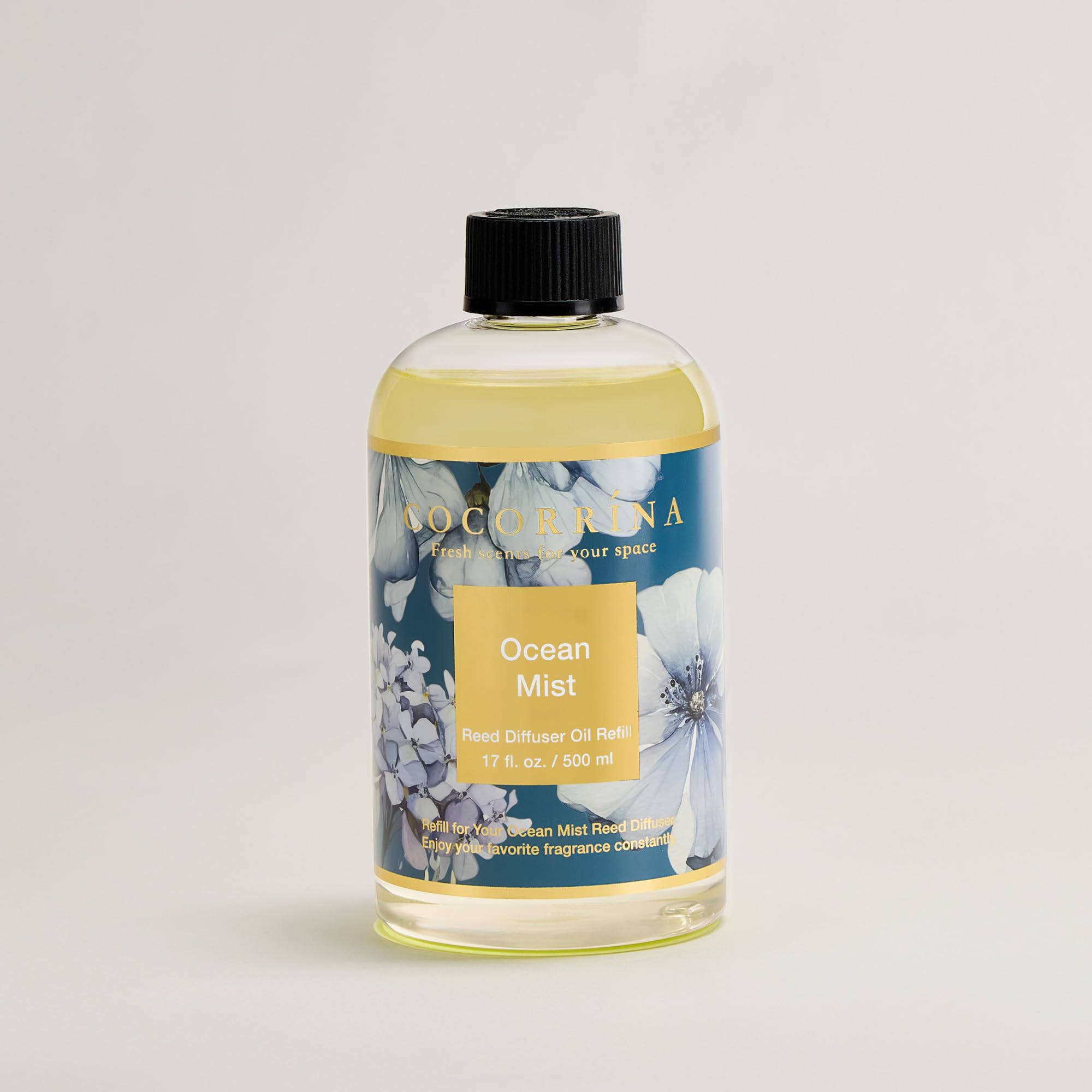 COCORRÍNA Ricarica Diffusore Ambiente 500ml con 8 Bastoncini, Ocean Mist, Profumo Lungo Durata con Oli Essenziali Naturali, Camera da Letto e Bagno