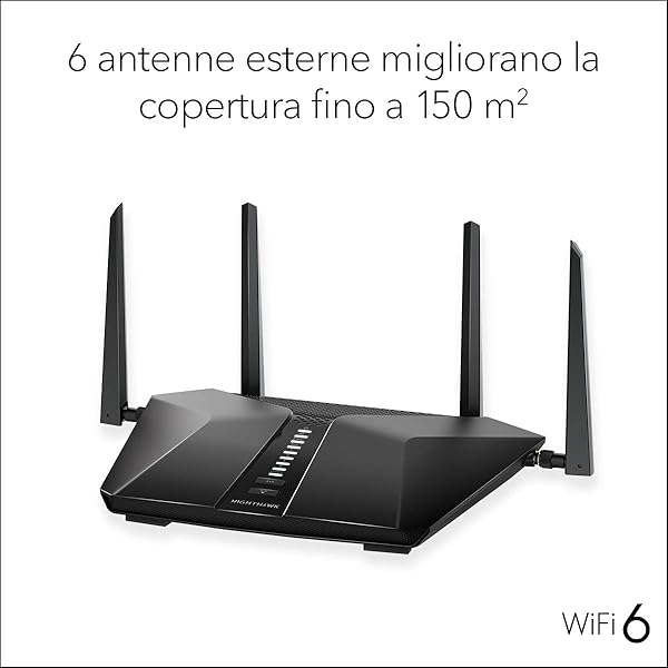 NETGEAR Router WiFi 6 AX5 Nighthawk 5 flussi RAX43 WiFi AX4200 fino a 4 2 Gbps Copertura fino a 150 m